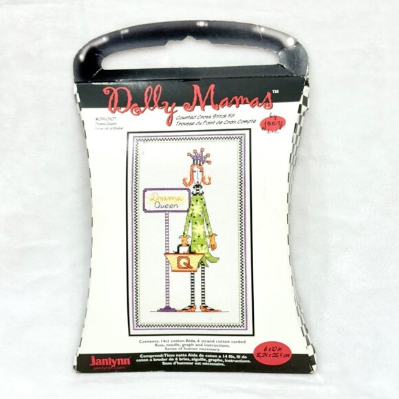 Dolly Mamas Drama Queen Counted Cross Stitch Kit 6" x 10" - New/Sealed - Picture 1 of 5
